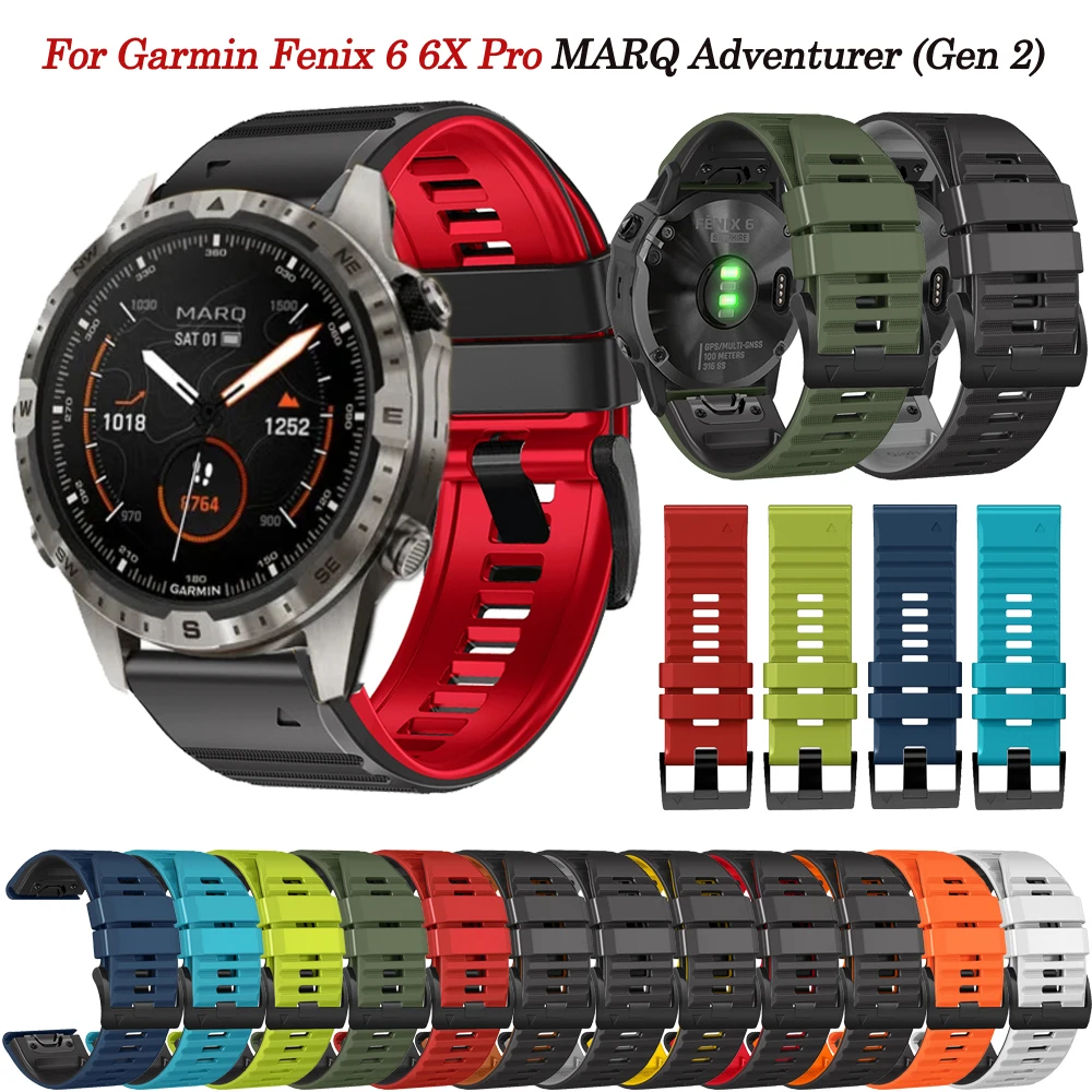 

Силиконовые спортивные Смарт-часы для Garmin Fenix 7 7X 6 6X Pro 5 5X Plus, 26 22 мм, ремешок для наручных часов MARQ Adventurer (Gen 2) Easyfit