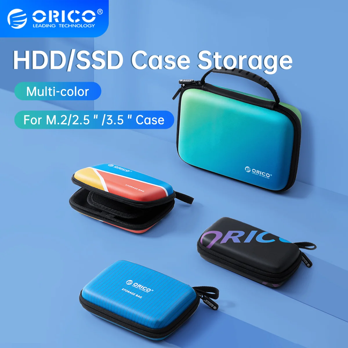 ORICO 2.5'' 3.5'' Hard Disk Case Protection Bag for External HDD M.2 Case /Earphone/U Disk Large Capacity Colorful Storage Bags