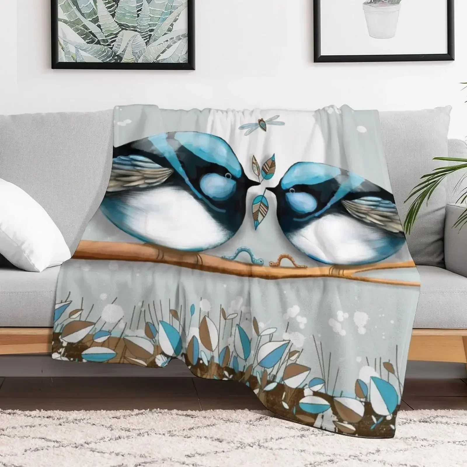 Синее плюшевое одеяло Beautifuls Beach