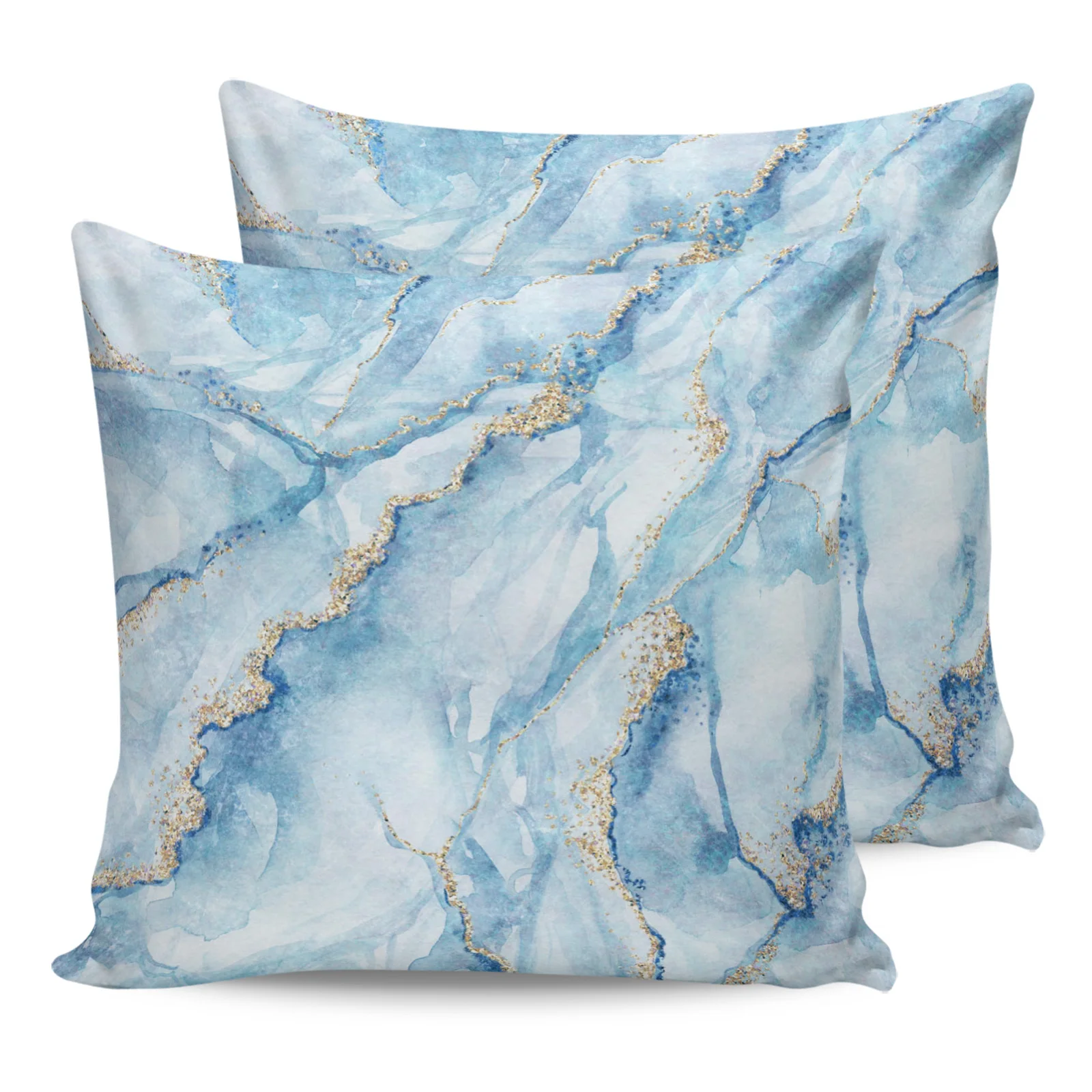 

Marble Watercolour Blue Yellow Pillow Case Set for Living Room Sofa Decor Pillow Cover Bedroom and Home Decorative Pillowcases