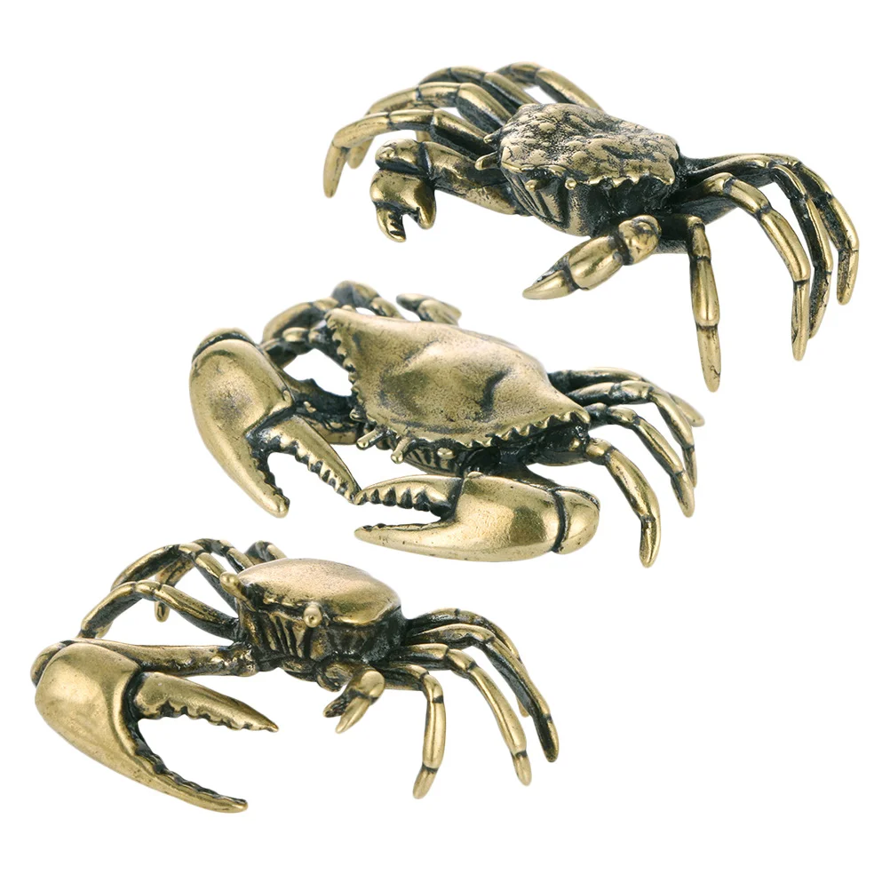 

Brass Crab Vintage Crabs Status Creative Adornments Decor Exquisite Ornaments Decorations Small Office Crafts