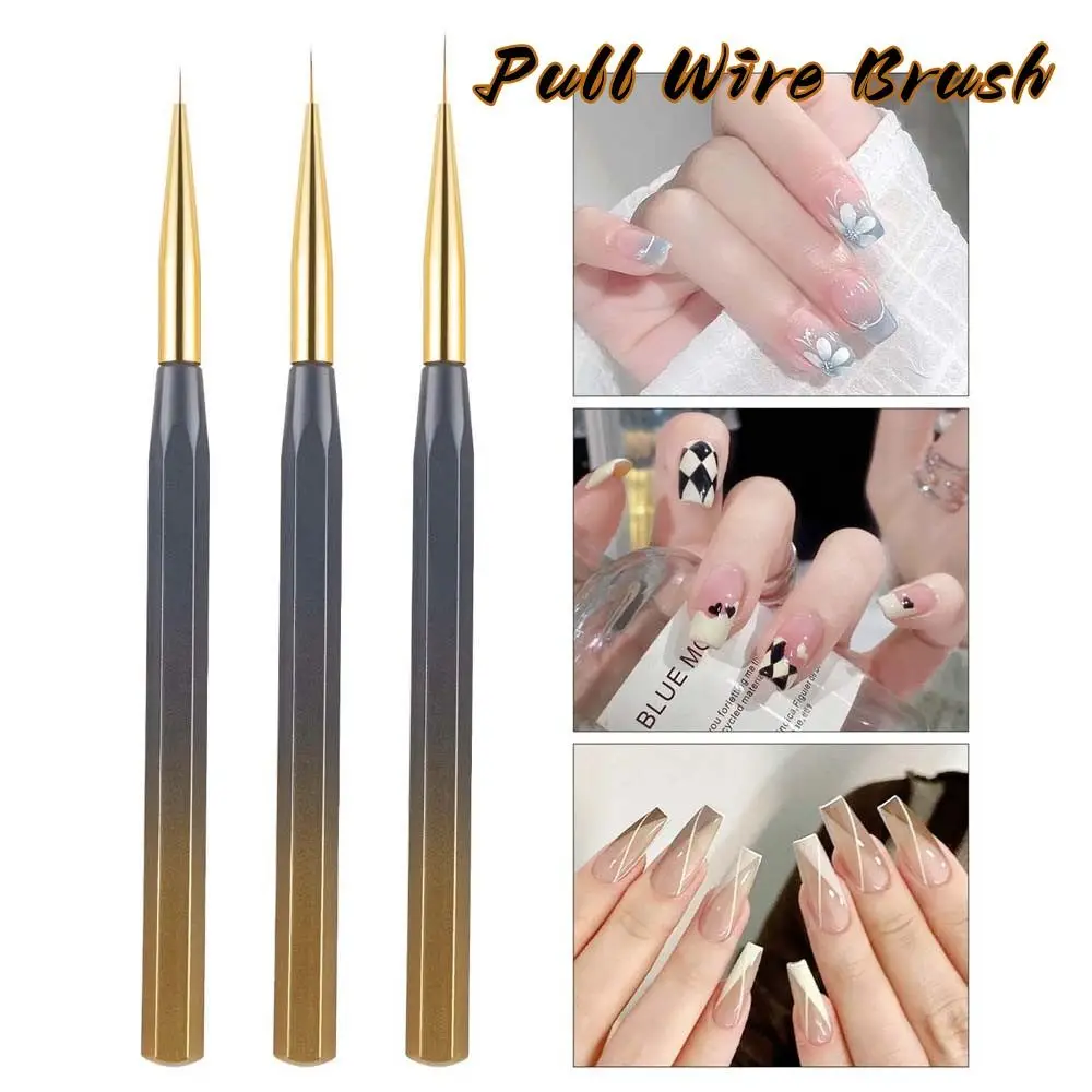 

Gradient Pull Wire Brush 3D UV Gel Brushes Halo Staining Nail Art Liner Painting Pen Drawing Grid French Design Manicure Tool