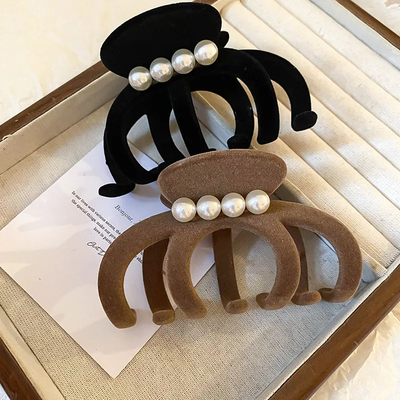 Женская Винтажная заколка для волос элегантная большая шпилька с искусственным