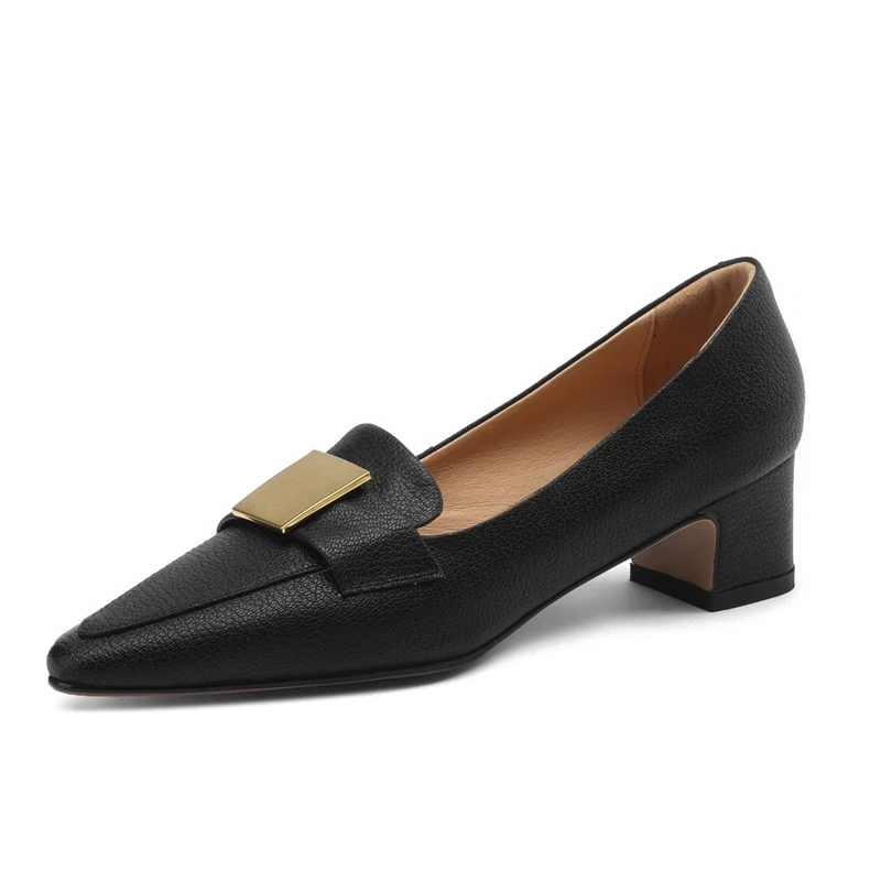 Женские новые удобные и минималистские туфли Lefu с острым металлическим