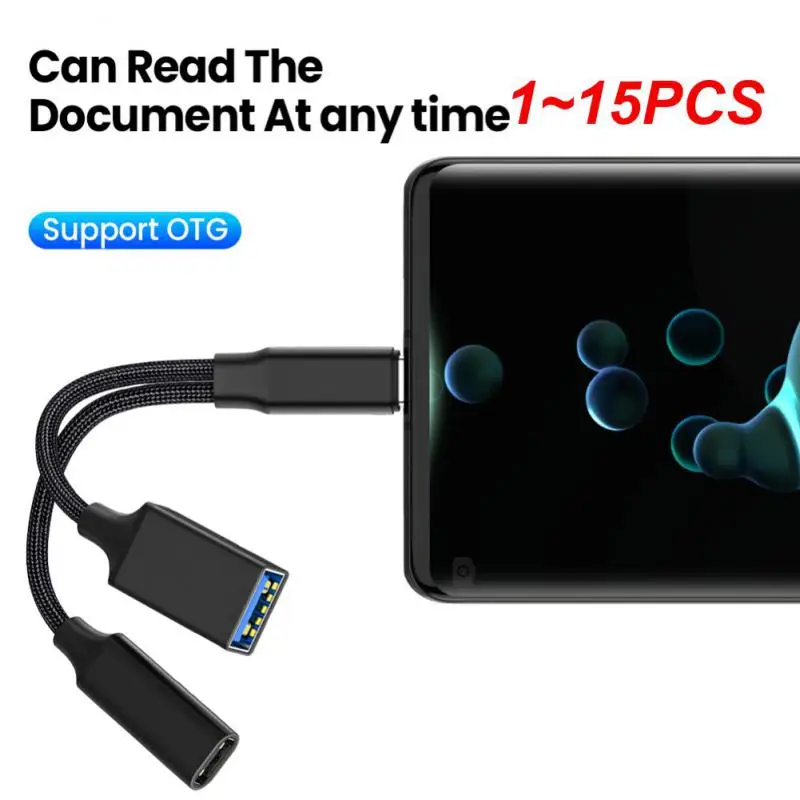

1 ~ 15 шт. 2 в 1 USB C OTG кабель адаптер один для двух Type-c к USB с PD зарядным портом для Samsung Huawei ноутбука планшета