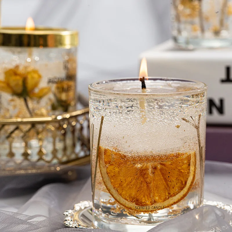 

Home Aromatherapy Real Flower Jelly Essential Oil Aromatherapy Candle Incense Fragrance Gift Box Diy Crystal Cup Wax Gift