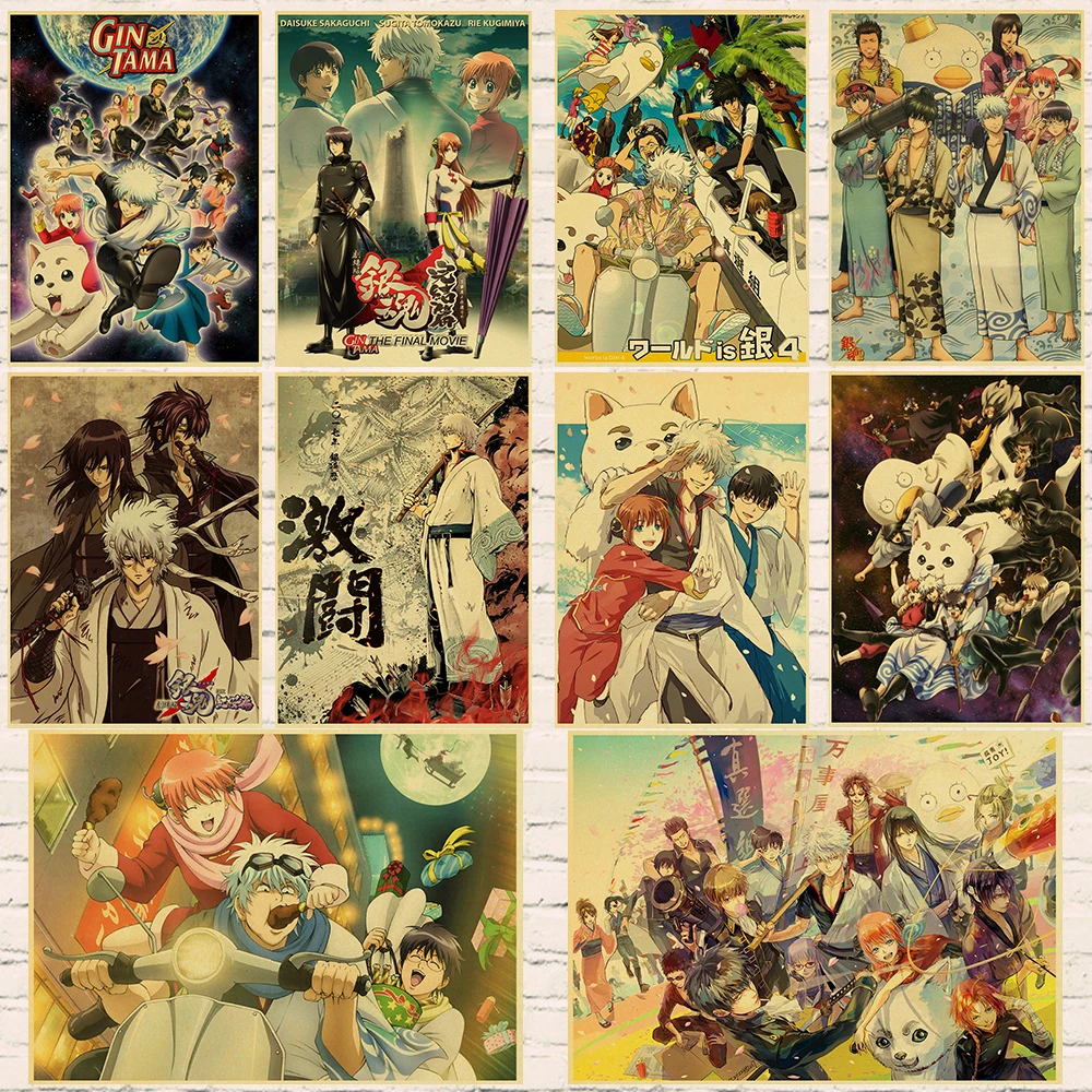 

Хумористические научная фантастика Коллекция аниме GINTAMA винтажные постеры крафт-бумага для дома Декор для комнаты бара кафе настенные накл...