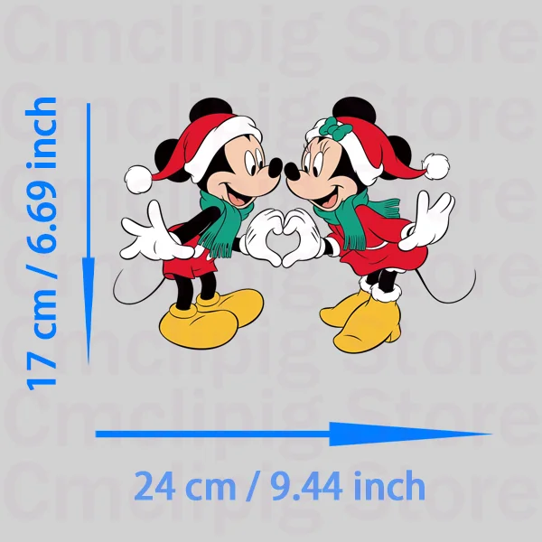 Рождественские нашивки с изображением Минни Маус самоклеящиеся виниловые
