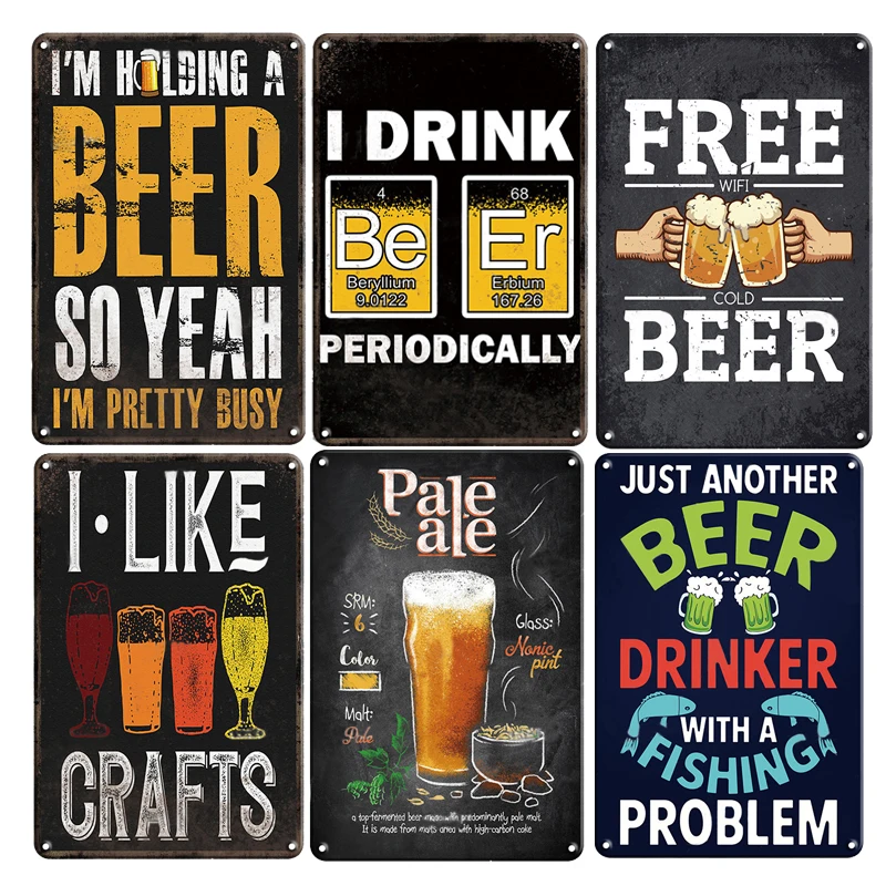 

Жестяные знаки для пива, коктейля, декора в винтажном стиле, настенная Оловянная табличка, искусство, Декор, потертые металлические знаки