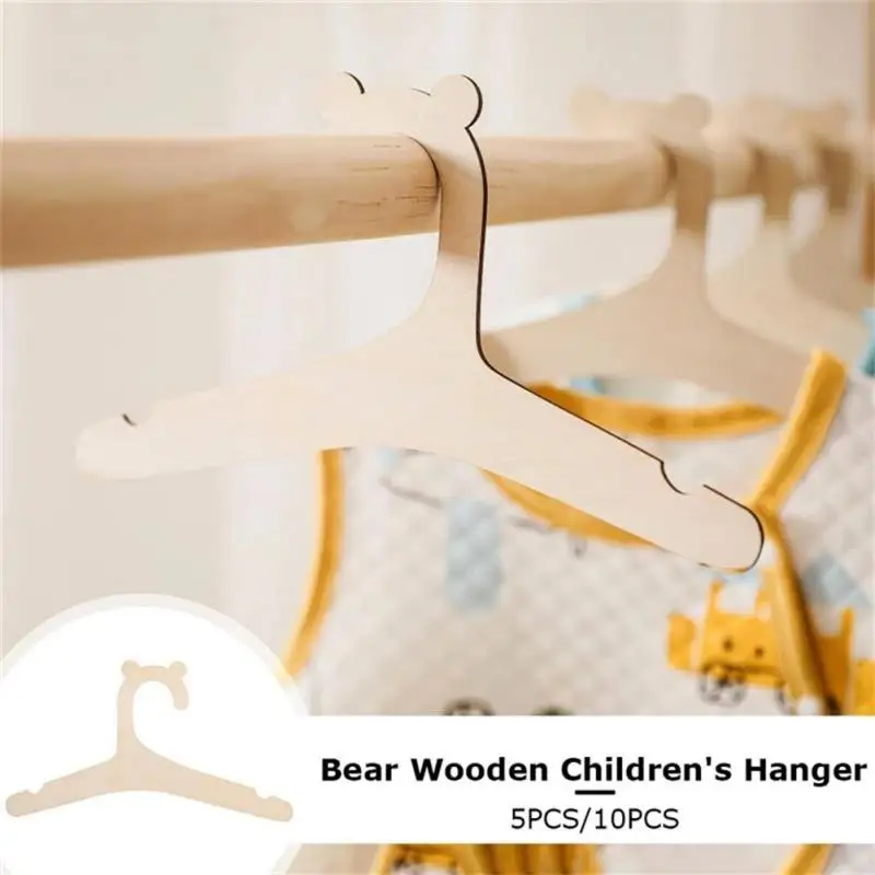 

5/10 Pcs Baby Creative Hanger Rack Baby Wooden Clothes Hanger Kids Clothes Drying Storage Home Girls Kid Room Nursery Decor