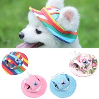 new beach pet product accessories pet canvas cap puppy outdoor dog cap visor hat