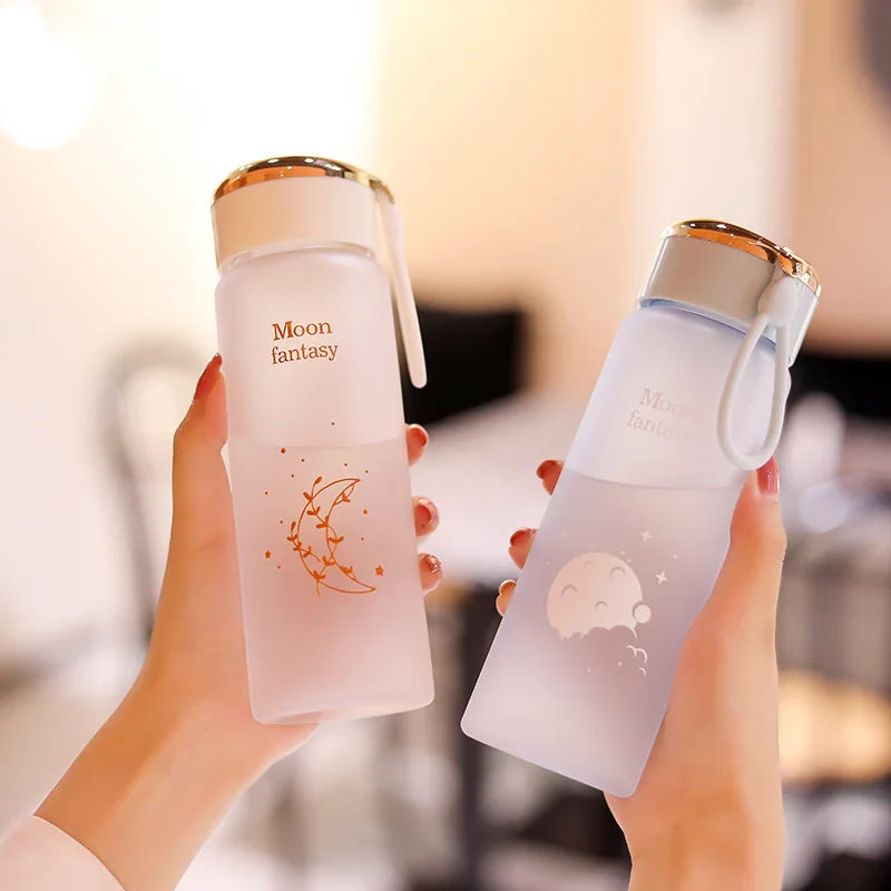 

400ML Moon Student Plastic Cup Portable Water Bottle Fashion Kettle Female Student Travel Cup Free Shipping Cute Water Bottle
