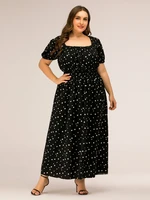 2022 plus size womens belt clothing floral dress summer short sleeve o neck fashion street casual polka dots dress