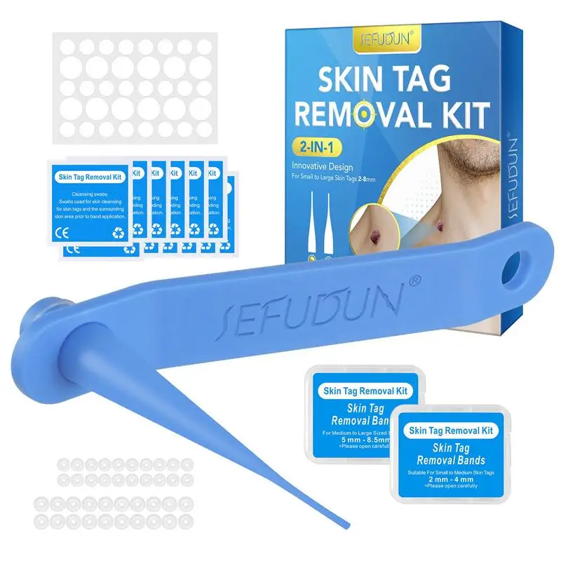 

Tags Skin Remover Kit Dual-head Skin Tags Remover Device Safe Skin Tags Repair Tool With 40 Rubber Bands To Remove 2-7mm Sized