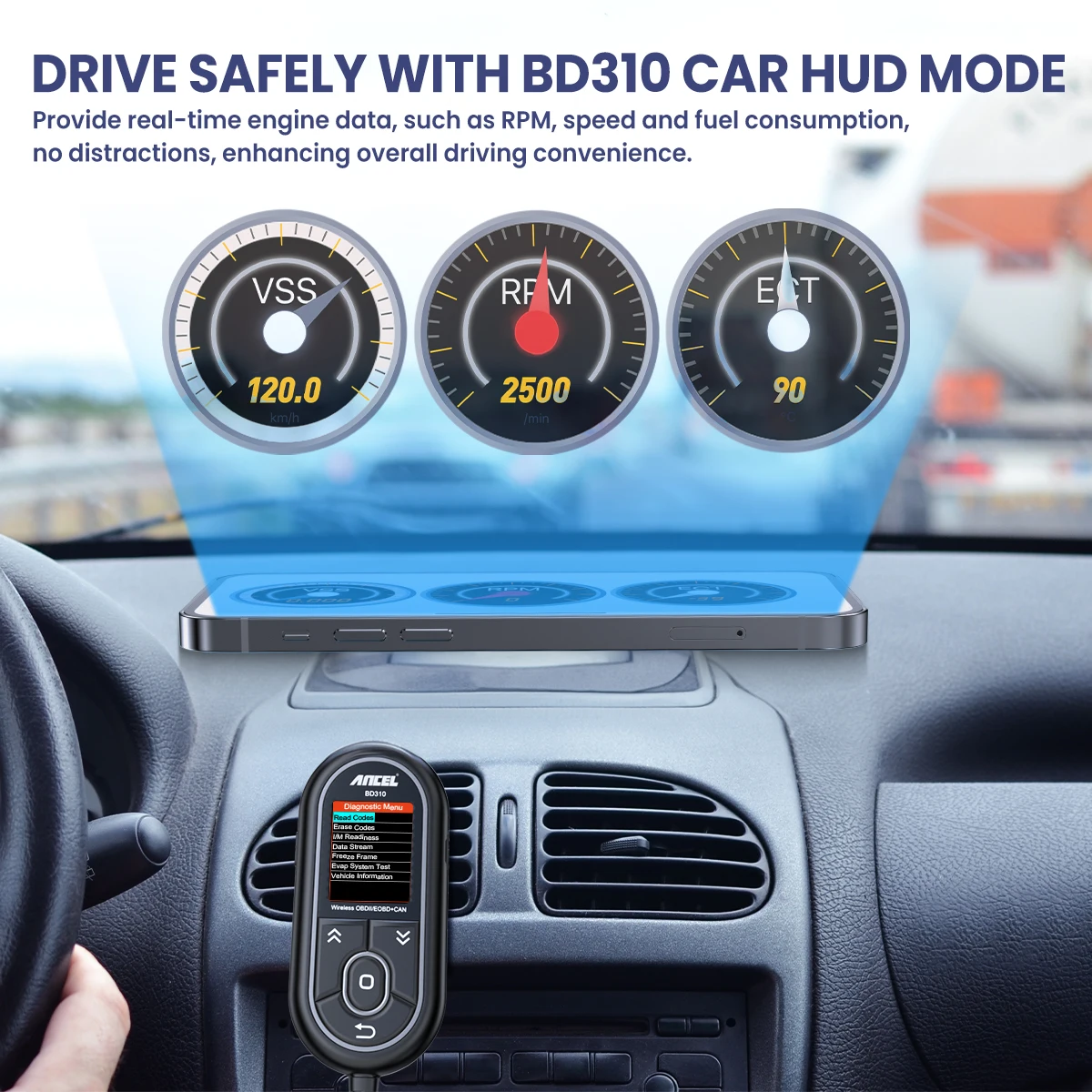 Автомобильный сканер Ancel BD310 Bluetooth OBD2 3 в 1 устройство для чтения кодов OBD бортовой