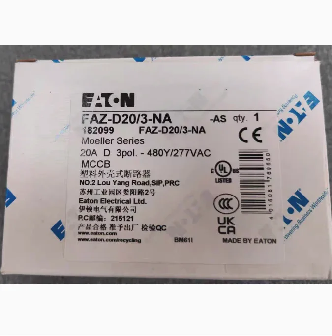 Новый FAZ-D20/3-NA миниатюрный автоматический выключатель EATON