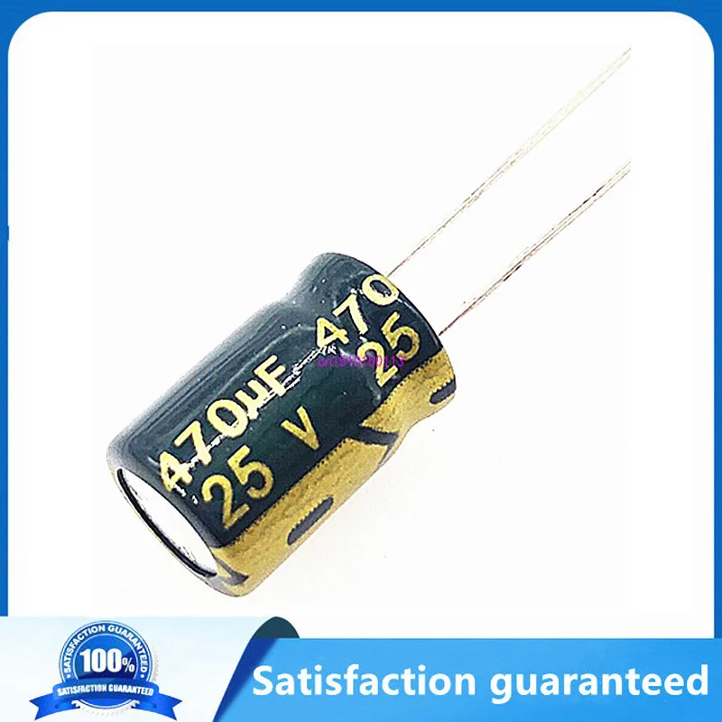 

10pcs/lot T10 25V 470UF Low ESR/Impedance high frequency aluminum electrolytic capacitor size 8*12 470UF25V 20%