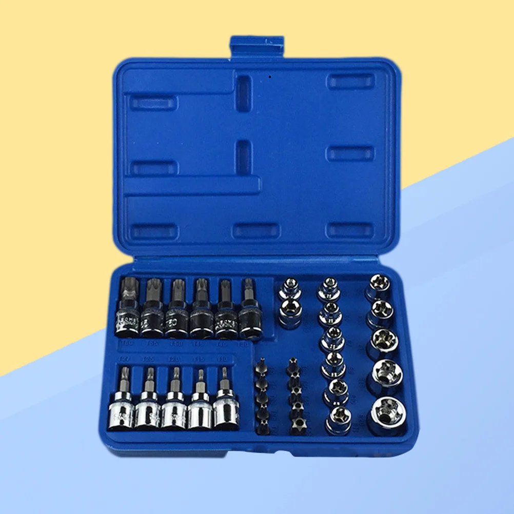 

34 in 1 Bit Socket Set Drive Dr Socket Driver Bit Tool Set )