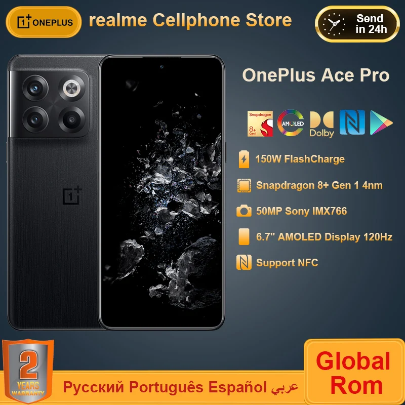 

Смартфон OnePlus Ace Pro, телефон с глобальной прошивкой, Snapdragon 8 + Gen 1, 16 ГБ, 120 Гц, дисплей 6,7 дюйма, 150 Вт, зарядка 4800 мАч, фотосессия 50 МП