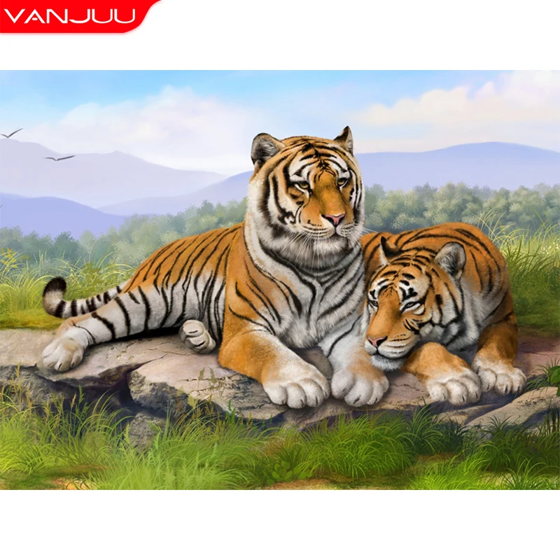 

Tiger Diamond Painting 5D Full Diamond Mosaic Picture Animal Diamond Embroidery DIY Rhinestone Handicraft Home Decor Gift