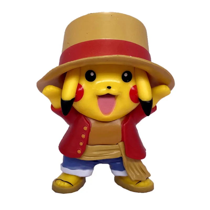 

Соломенная шляпа с героями покемона Пикачу COS, модель ручной работы, настольные украшения, маятник с центральным контролем автомобиля, детс...