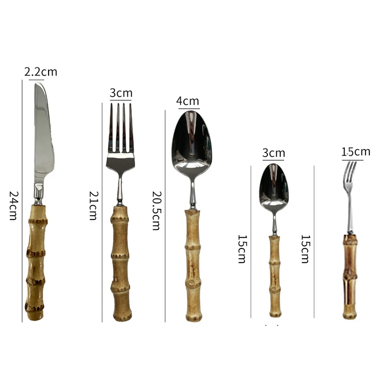 

Набор столовых приборов Olevo из зеркального бамбука