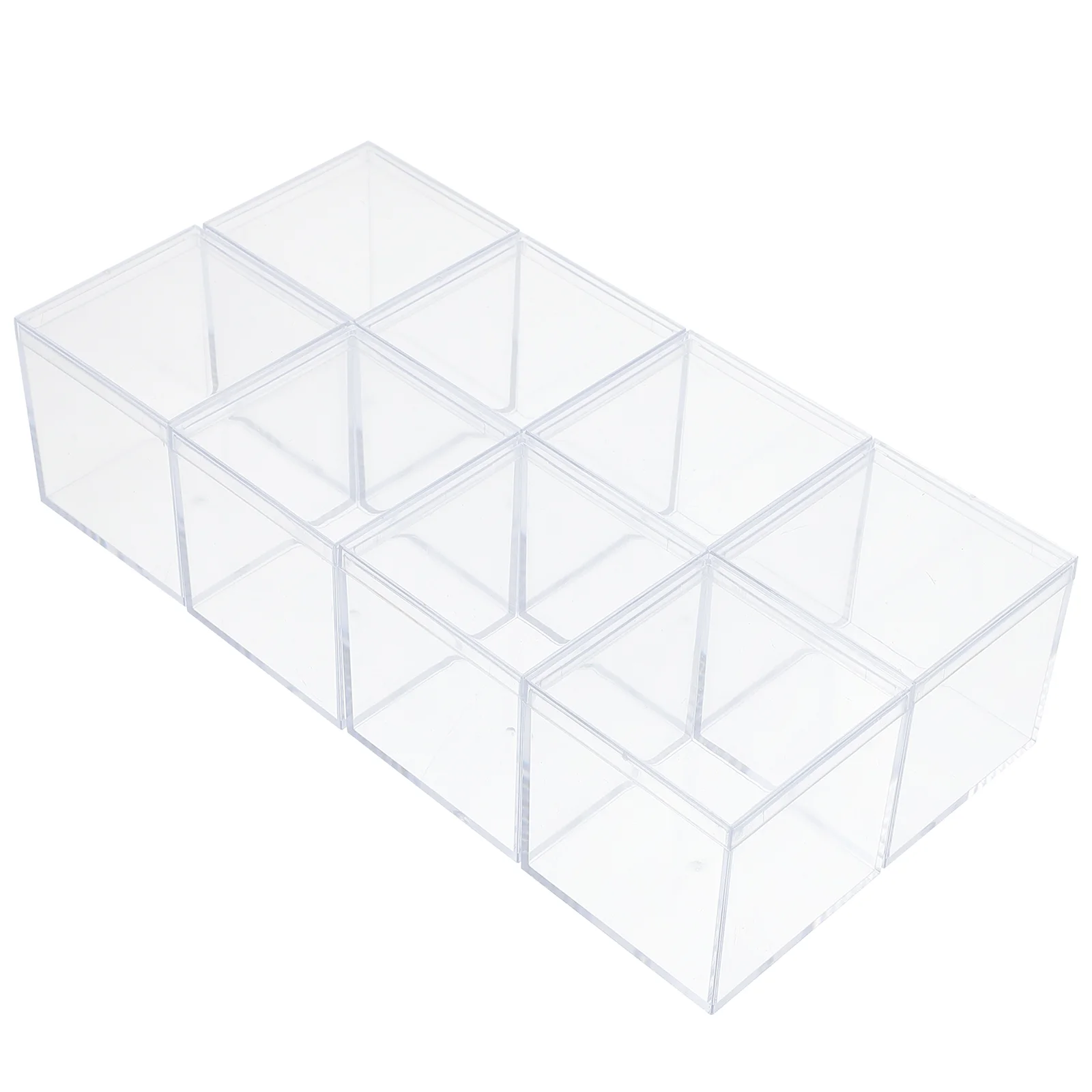 

8pcs Transparent Square Storage Box Clear Square Storage Box Clear Square Cube