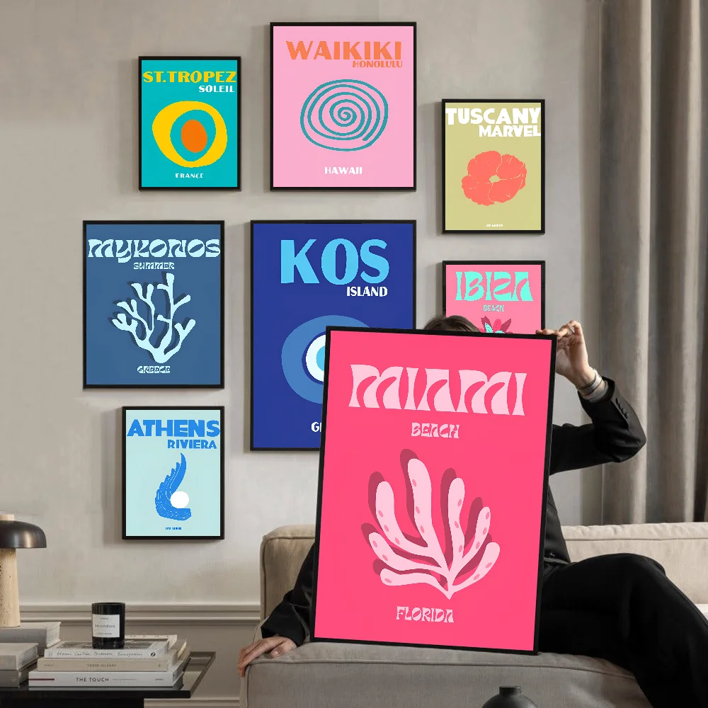 Современные живописные путешествия Миконо Пальма Майами настенное искусство