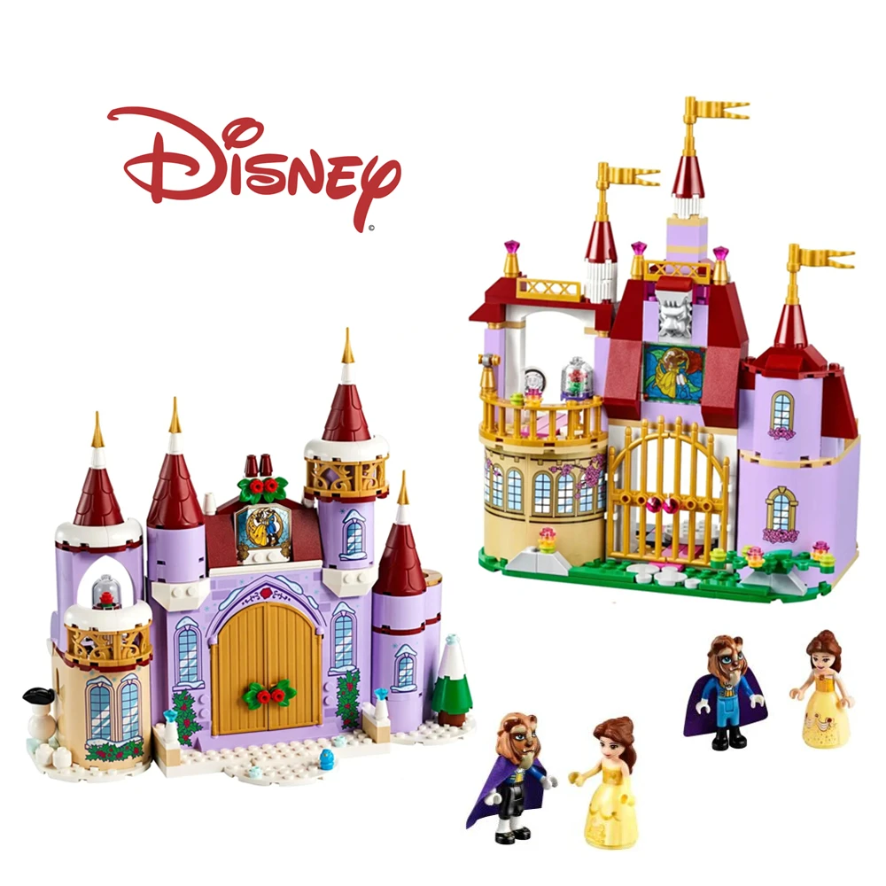 Детский конструктор Принцесса Белль Disney зимний замок игрушки для девочек друзей