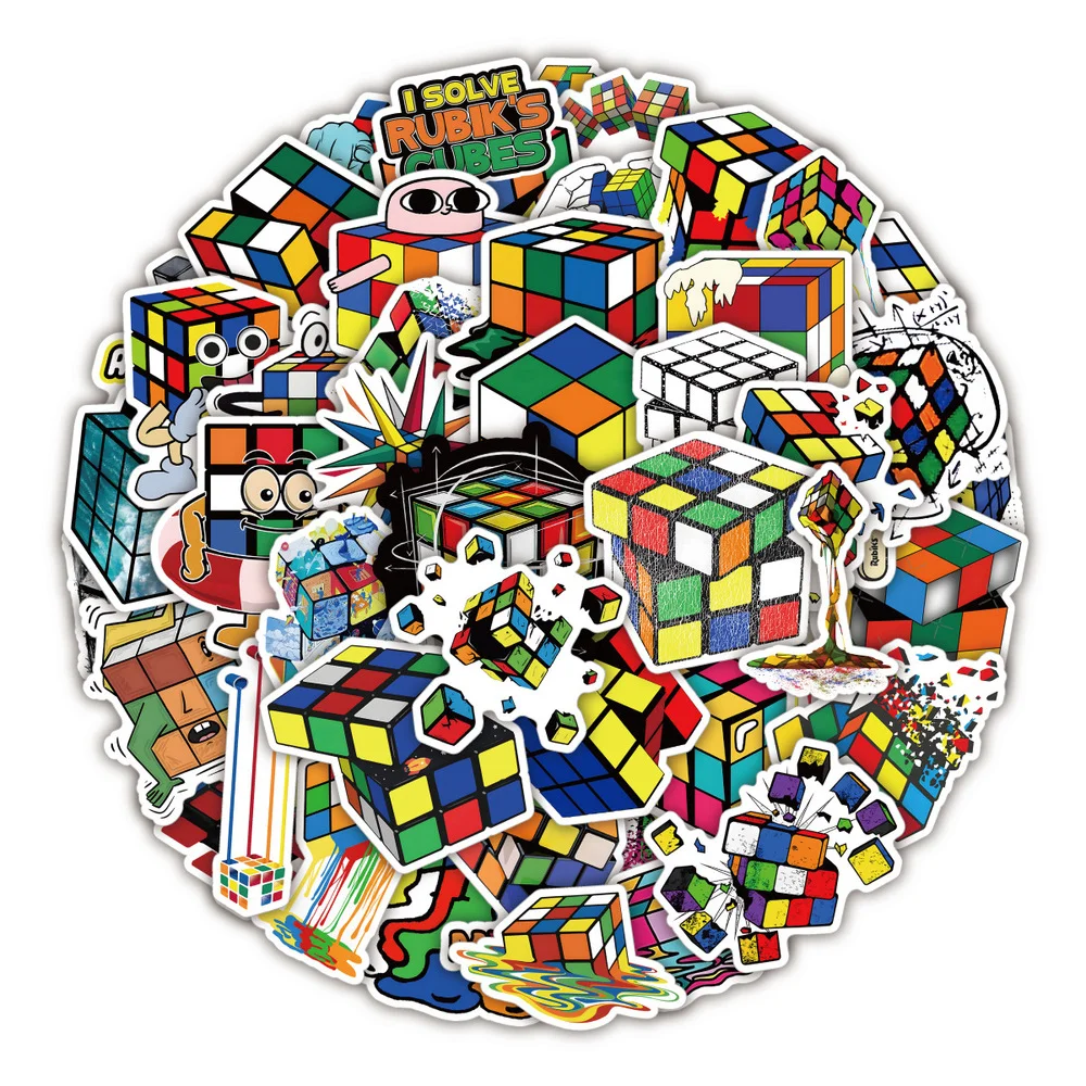 

10/50Pcs Rubik's cube Stickers Graffiti Decals Phone Luggage Guitar Notebook DIY Toys Sticker 2022