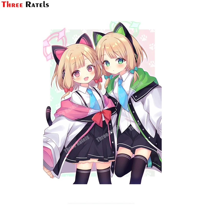 

3D наклейки Three Ratels B227 Momoi и Midori для аниме игр, синие архивы, автомобильные аксессуары, автомобильная Водонепроницаемая наклейка, украшение