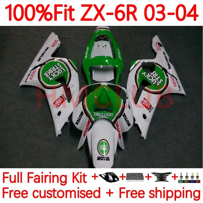 

Инъекция OEM для KAWASAKI NINJA ZX-636 ZX 6R 636 6 R 600CC ZX636 ZX6R 2003 2004 ZX600 03 04 обтекатель 55No.5 Lucky Strike