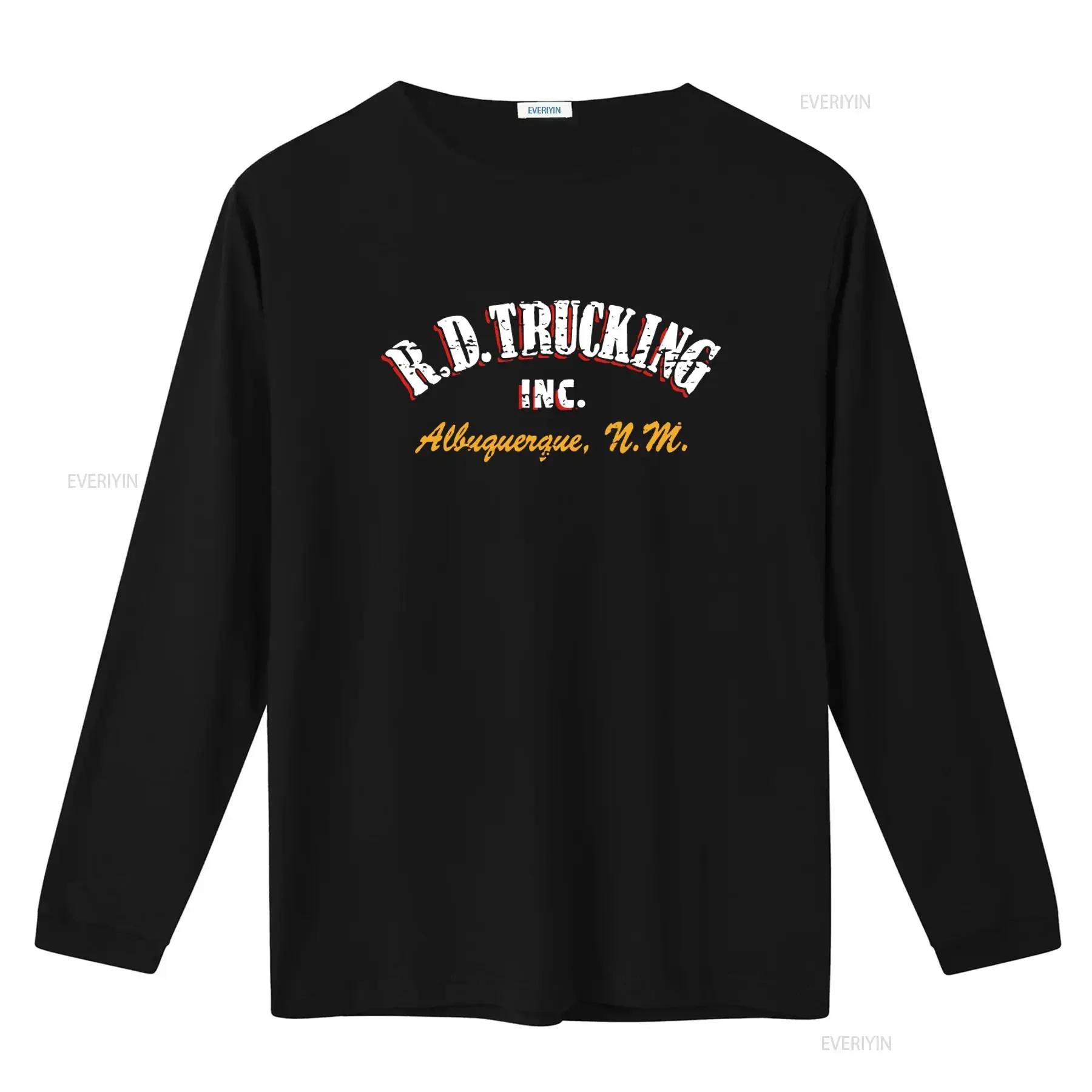 Фото Футболка R D Trucking Inc Albuquerque N M для мужчин, винтажный стиль, с принтом, дизайнерская одежда с эффектом потертости, удобная, с графическим рисунком №2
