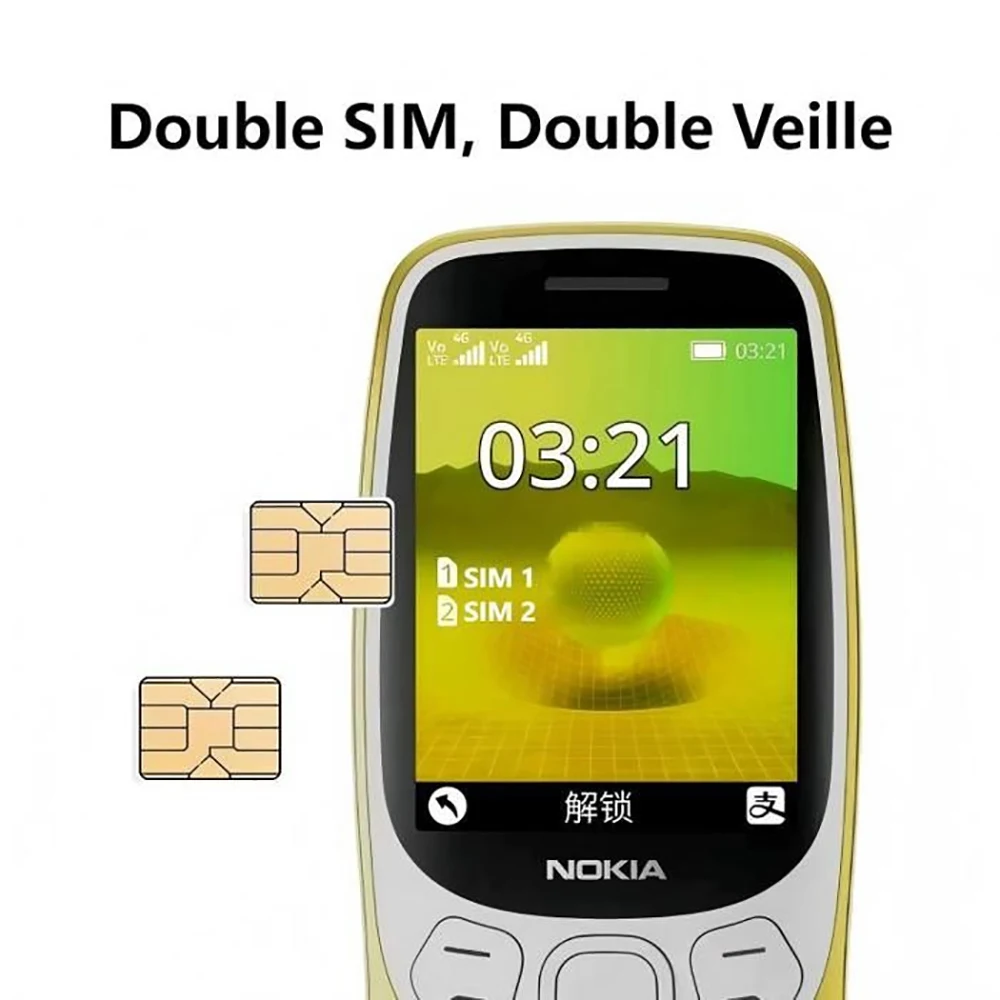 Фото Смартфон Nokia 3210 4G, 2 SIM-карты, Bluetooth 5.0, FM-радио, 2.4-дюймовый экран, Type-C, 2 МП, аккумулятор 1450 мАч, кнопочный, разблокированный, запасной телефон Nokia №4