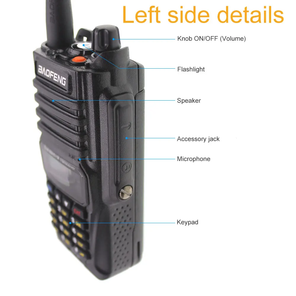 Baofeng UV-9R IP68 Waterproof Walkie Talkie 10W Dual Band 136-174/400-520MHz Ham Radio Two Way Radio UV Portable Ham Hunting