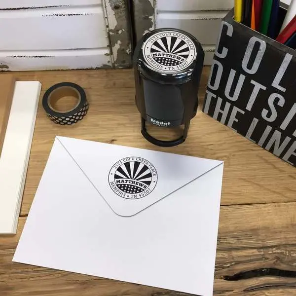 

Round Self-Inking Rubber Stamp - The Matthews Flag