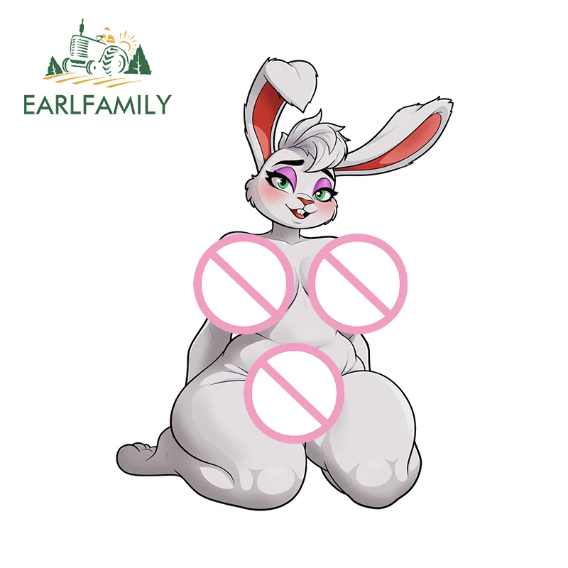 

EARLFAMILY кролик пушистый телесный Waifu Ecchi автомобильные наклейки NSFW груди голые забавные наклейки устойчивые к царапинам аксессуары для мотоциклов