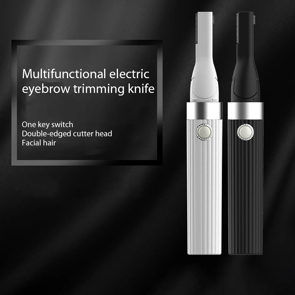 

Electric Eyebrow Trimmer Razor Brow Shaping Portable Shaving with Duals Cutter Head Design Washable Hair Trimmer Razor Tools