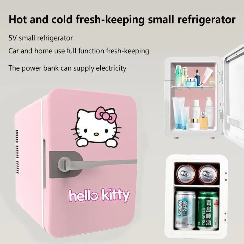 Автомобильный холодильник Hello Kittys Sanrios Kuromi для дома и автомобиля двухцелевый