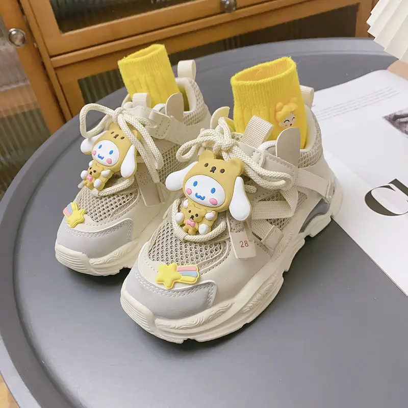 

Anime Kawaii Sanrio Cinnamoroll Cute Cartoon Children's New Mesh Shoes Breathable Casual Shoes Trend Y2K Sports Shoes Gifts