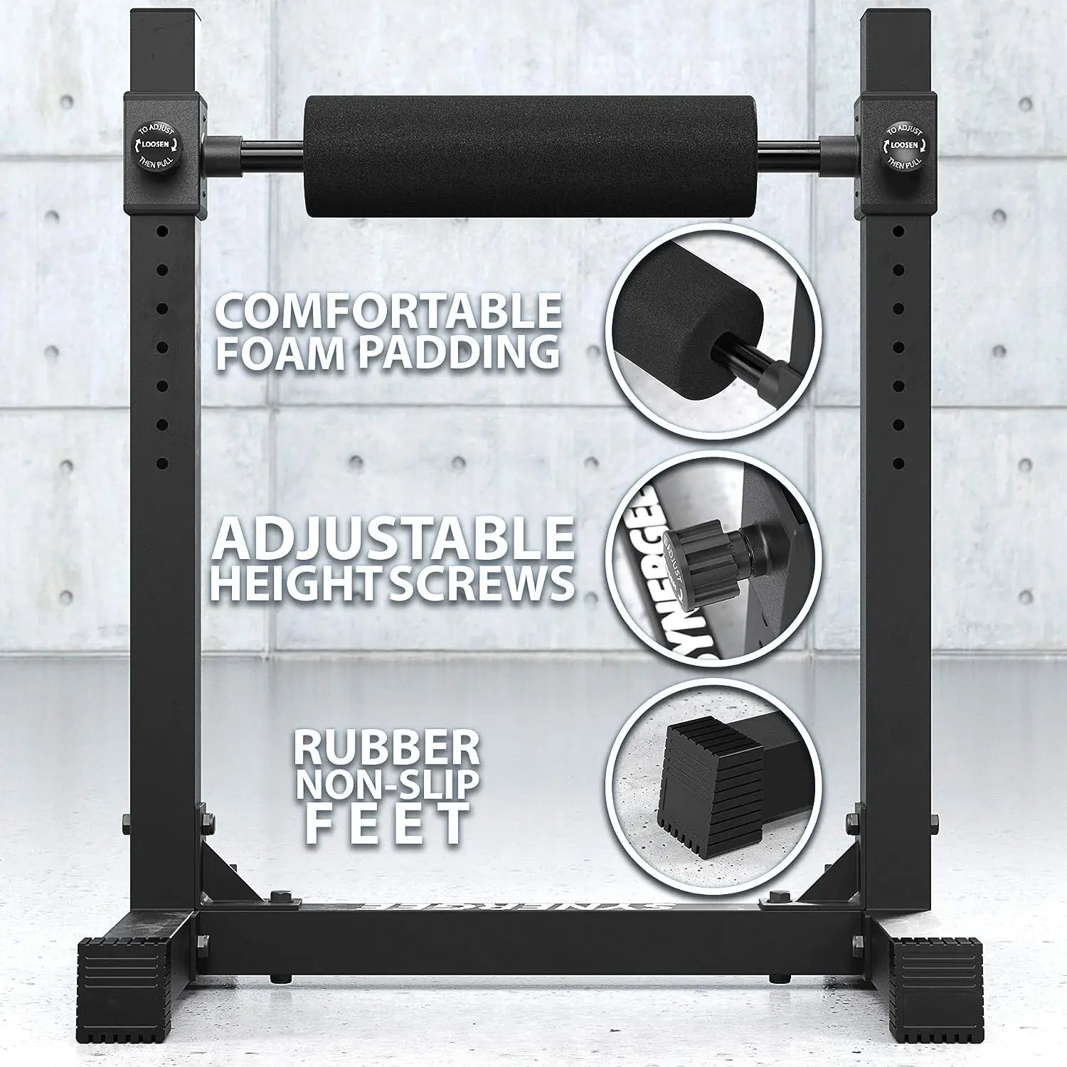 

Single Leg Squat Roller Stand. Adjustable & Rolling Foam Foot Rest for Bulgarian Split Squats, Single Legged Lunges Gym sets Gym