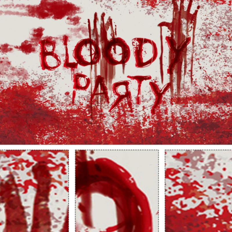 

Halloween Decorations Horror Blood Handprint Pattern Background Cloth Poster Background Decor Scene Layout For Party Decorations