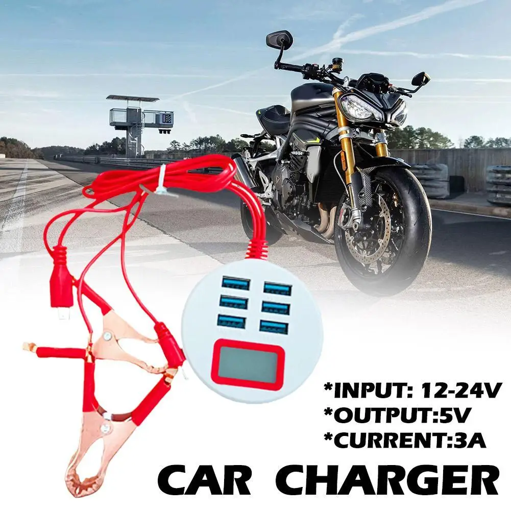 

Автомобильное зарядное устройство с 4 USB-портами, 12-24 В, 1 шт.