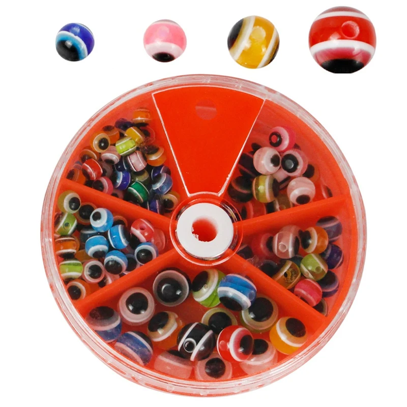 

135Pcs 4/5/6/8Mm Fish Eye Fishing Beads Mixed Color Taxes Rigs Fishing Acrylic Beads DIY Kit Bass Fishing Tackle