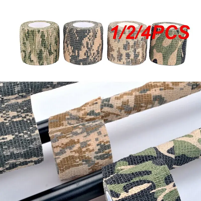 

1/2/4PCS Nonwoven Roll Outdoor Hunting Protect Jungle Camouflage Tape For Gun Camera ETC Camo Stretch Bandage Non-woven Natural