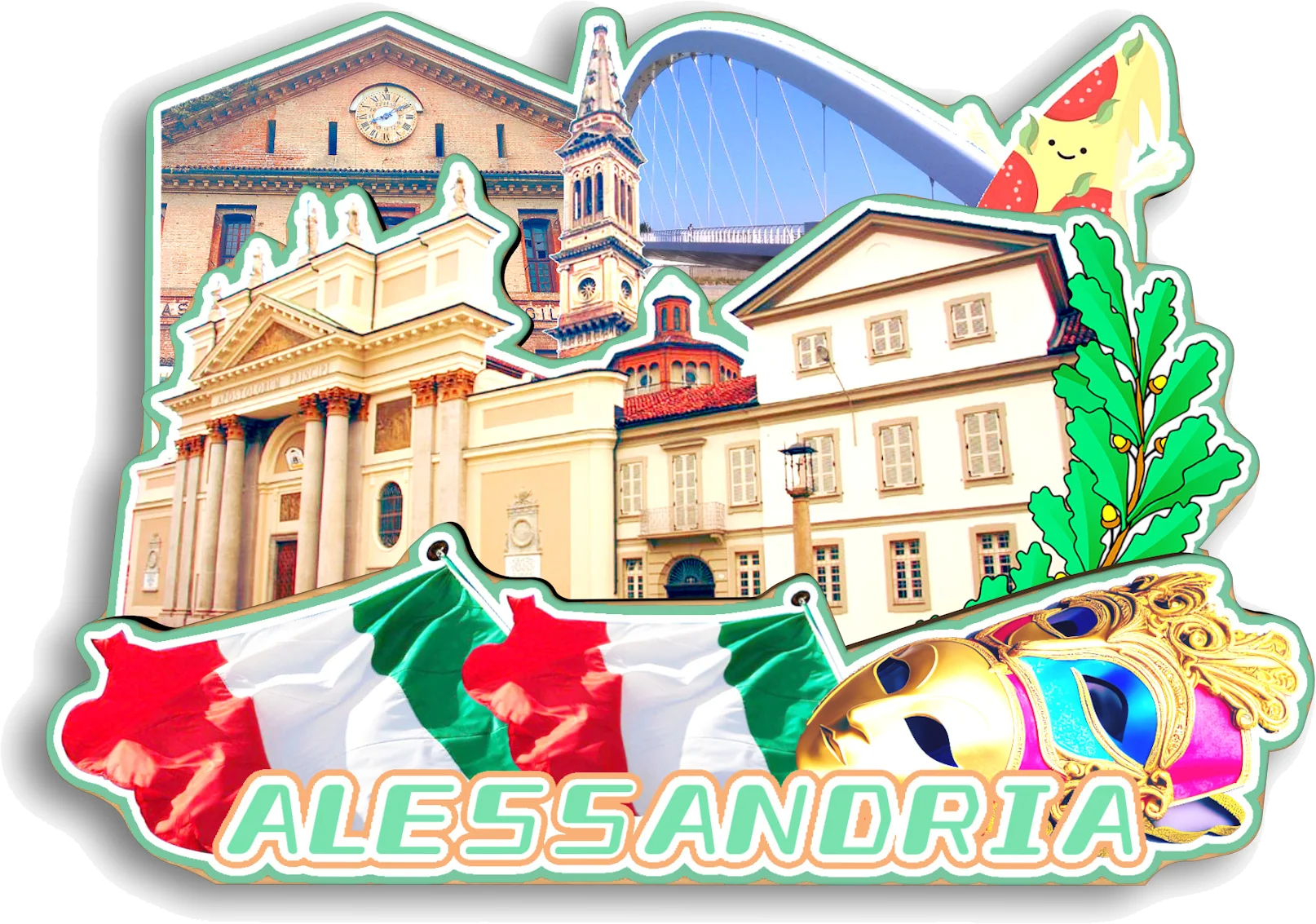 Sanremo Ancona Pesaro Fano Campobasso Termoli Torino Novara Alessandria Италия Магнит на холодильник Путешествия