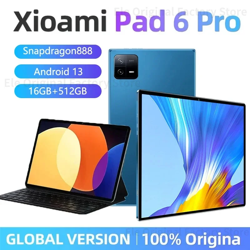 

2024 Global Version Original Tablet Android 13.0 Snapdragon 888 Pad 6 Pro 16GB+512GB TabletsPC 5G Dual SIM Card or WIFI HD 4K