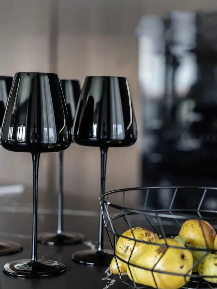 Скандинавский черный кубок фарфоровый хрустальный бокал для красного вина чашка