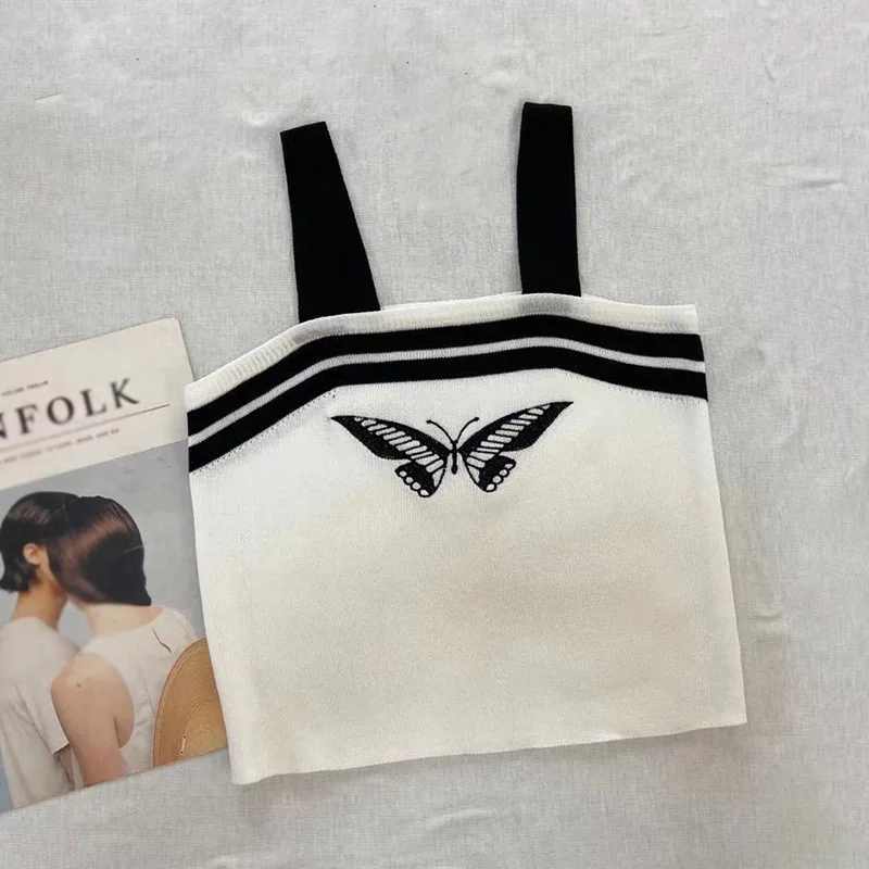 Женская майка контрастных цветов облегающие повседневные американские майки в