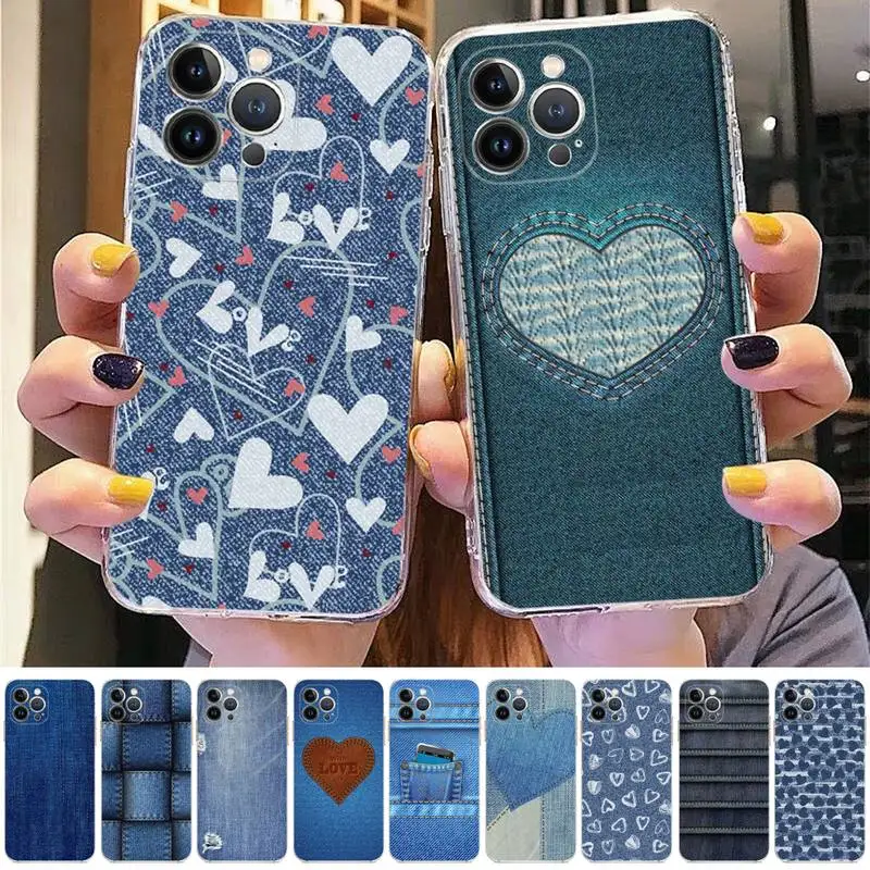 

Denim printed Phone Case For iPhone 14 11 12 13 Mini Pro XS Max Cover 6 7 8 Plus X XR SE 2020 Funda Shell